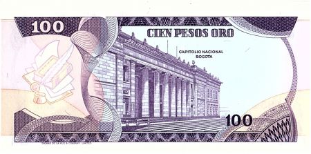 Colombie 100 Pesos Oro, Gal Santander - 1977