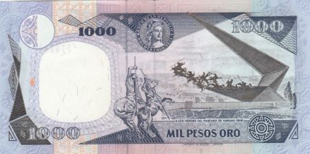 Colombie 1000 Peso Oro Oro, Simon Bolivar - Vargas 1819 - 1990