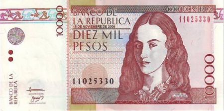 Colombie 10000 Pesos Policarta Salavarrieta - Guaduas