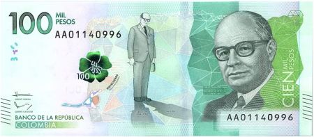 Colombie 100000 Pesos C. Lleras Restrepo - 2014 (2016)