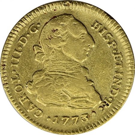 Colombie 2 Escudos Charles III - Armoiries 1773 P Popayan