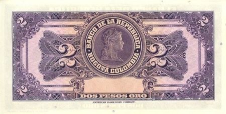 Colombie 2 Pesos oro, C. Torres - 1944