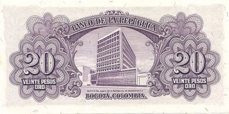 Colombie 20 Pesos oro oro, Caldas, Liberté - Banque Centrale