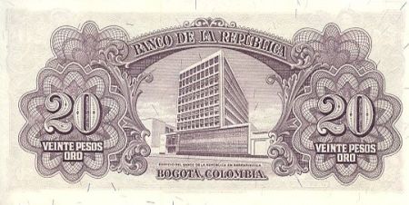 Colombie 20 Pesos oro oro, Caldas, Liberté - Banque Centrale