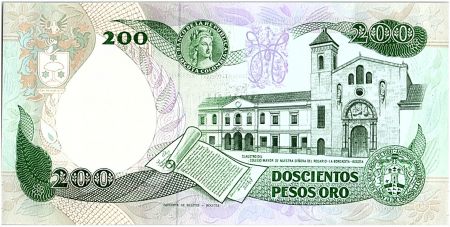 Colombie 200 Pesos oro, J. C. Mutis - Observatoire national - 1985