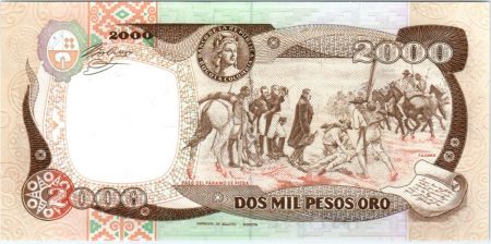 Colombie 2000 Pesos - Simon Bolivar - Paso del Páramo de Pisba - 1990