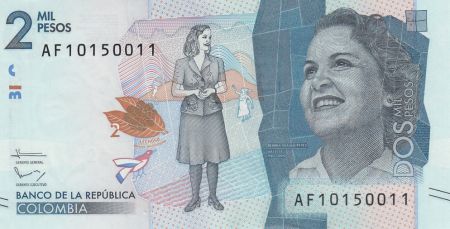 Colombie 2000 Pesos Débora Arango Perez - 2016 (2018) - Neuf - P.458