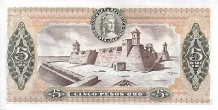 Colombie 5 Pesos de Oro de Oro, Condor, José Maria Cordoba - 1980