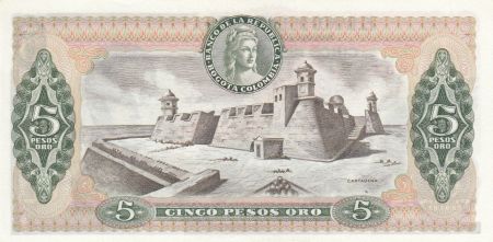 Colombie 5 Pesos Oro, José Maria Cordoba - 1980