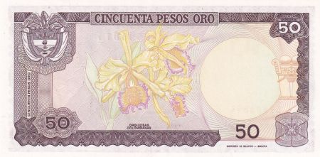 Colombie 50 Pesos oro, Camillo Torres - Orchidées - 01-01-1986
