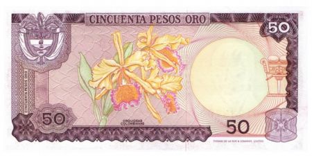 Colombie 50 Pesos oro oro, Camillo Torres - Orchidées