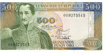 Colombie 500 Pesos oro oro, Gal Santander - Las Salinas