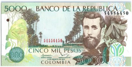 Colombie 5000 Peso J.A. Silva - Jardin romantique -2013