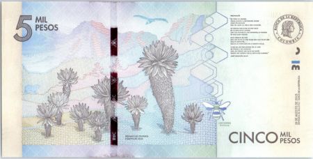 Colombie 5000 Pesos José Asuncion Silva - 2015 (2016)