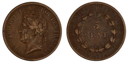 Colonies Françaises 5 Cents Louis-Philippe I - 1839 A Paris