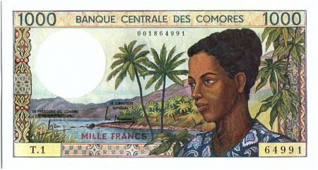 Comores 1000 Francs Femme, île d\'Anjouan - 1984