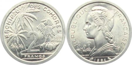 Comores 2 Francs - Marianne - 1964 - SPL