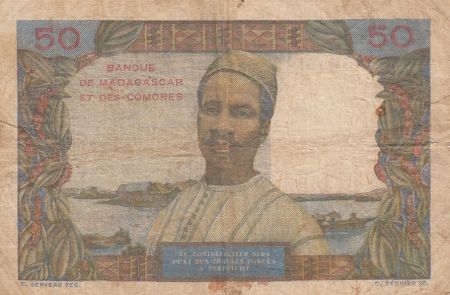 Comores 50 Francs Comores - Femme au chapeau - 1963 - P.2b