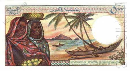 Comores 500 Francs Femme - Batiment - Spécimen