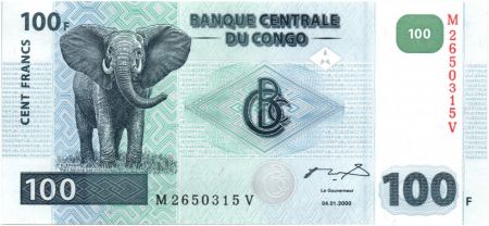 Congo (RDC) 100 Francs Eléphant - Barrage 2000 G et D Munich