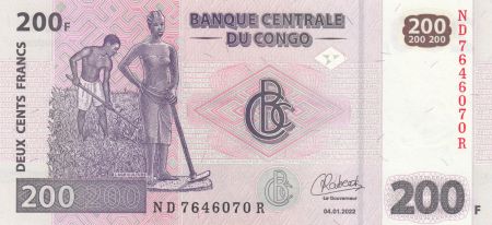 Congo (RDC) 200 Francs - Agriculture - 2022 - Série ND