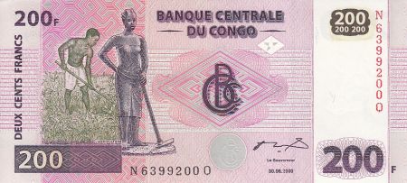 Congo (RDC) 200 Francs - Fermiers - Troncs - HDM - 2000