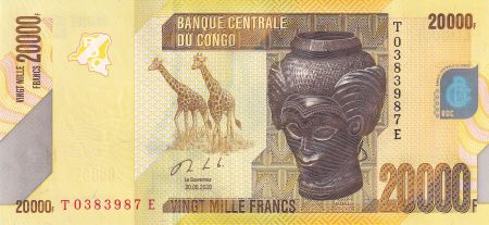 Congo (RDC) 20000 Francs - Bashilele - Girafes - 2020 - P.NEW