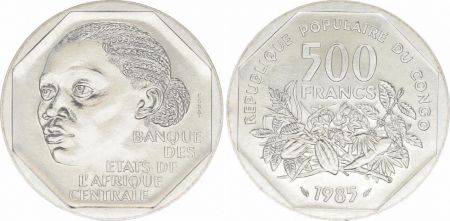 Congo (RDC) 500 Francs Femme - Plantes - 1985 - Essai