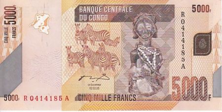 Congo (RDC) 5000 F Statue - Zébres