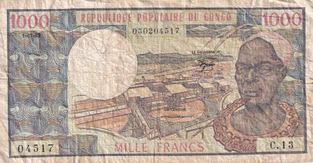 Congo (République du) 1000 Francs - Makoko 1er - Pointe Noire - 1983 - Série C.13 - P.TB - P.3e