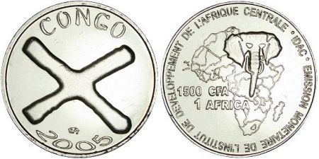 Congo (République du) 1500 CFA Croix Katanga
