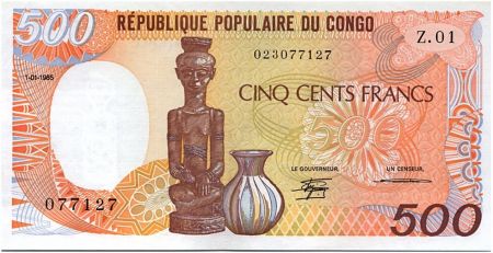 Congo (République du) 500 Francs Statue et poterie - 1985