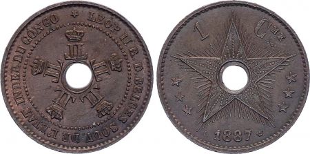 Congo Belge 1 Centime, Léopold II - Monogramme - 1887