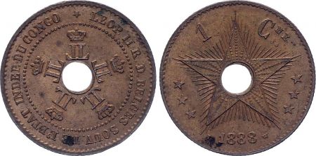 Congo Belge 1 Centime, Léopold II - Monogramme - 1888