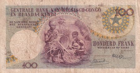 Congo Belge 100 Francs - Léopold II - 01-07-1956 - Série P - P.33a