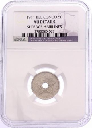 Congo Belge 5 Cents Etoile 1911