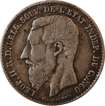 Congo CONGO BELGE  LEOPOLD Ier - 50 CENTIMES ARGENT 1894