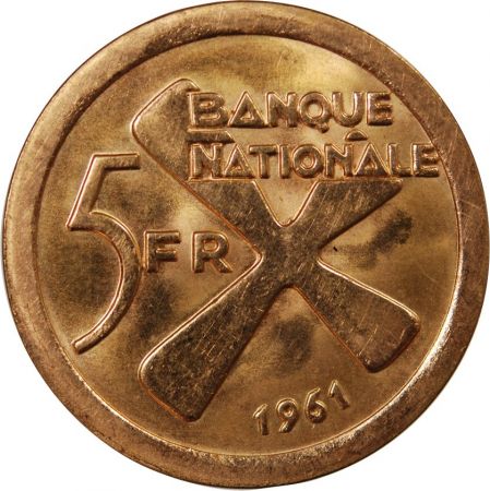 Congo KATANGA - 5 FRANCS OR 1961 RARE
