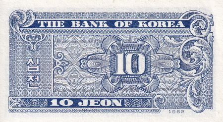 Corée 10 Jeon- Bleu - 1962 - NEUF - P.28