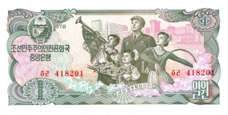 Corée du Nord 1 Won Famille - Soldats - 1978