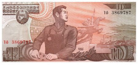 Corée du Nord 10 Won Ouvrier - 1998