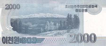 Corée du Nord 2000 Won - Maison - Montagne - 2008 - NEUF - P.65