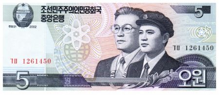 Corée du Nord 5 Won Etudiant, professeur - 2002 (2009)
