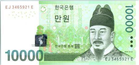 Corée du Sud 10000 Won Roi Sejong - Astrolabe - 2007