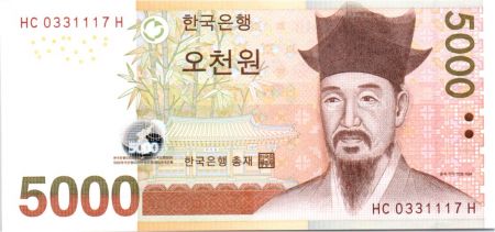 Corée du Sud 5000 Won Yi - Temple - 2006