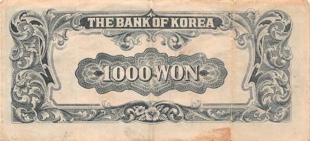 Corée du Sud COREE DU SUD  SYNGMAN RHEE - 1000 WON 1950 - TB+