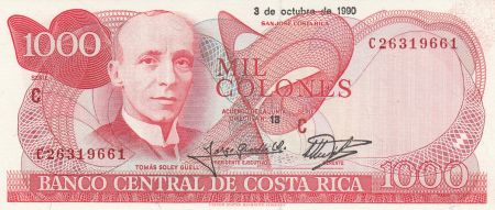 Costa Rica 1000 Colones T. Soley Guell - 1990