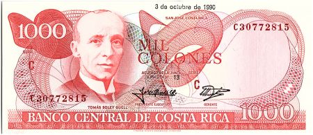 Costa Rica 1000 Colones T. Soley Guell - 1990