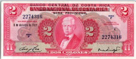 Costa Rica 2 Colones Joaquin Bernardo Calvo - San josé - 1967