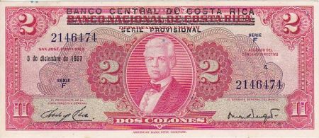 Costa Rica 2 Colones Joaquin Bernardo Calvo
